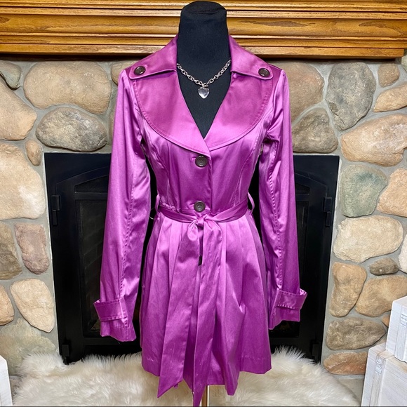 Iz Byer Jackets & Blazers - IZ Buyer Trench Coat Purple Size Medium